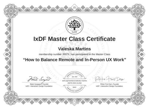 How to Balance Remote and In-Person UX Work certificate