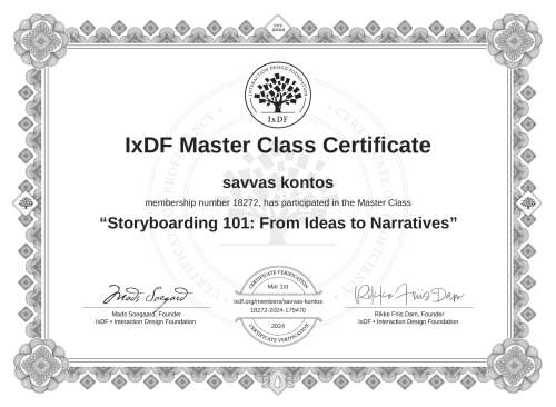 Storyboarding 101: From Ideas to Narratives certificate