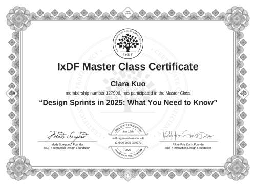 Design Sprints in 2025: What You Need to Know certificate