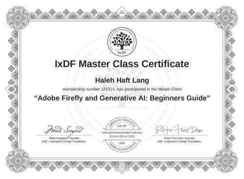 Adobe Firefly and Generative AI: Beginners Guide certificate