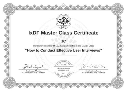 How to Conduct Effective User Interviews certificate