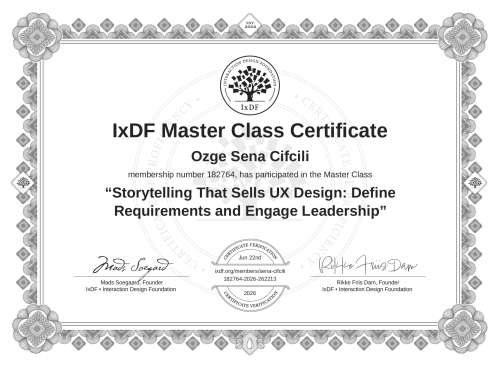 Storytelling That Sells UX Design: Define Requirements and Engage Leadership certificate