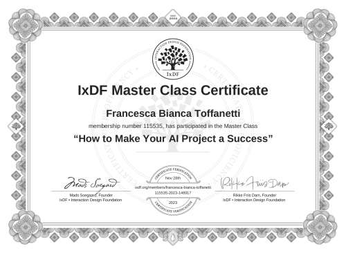How to Make Your AI Project a Success certificate