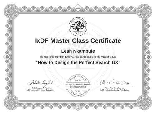 How to Design the Perfect Search UX certificate