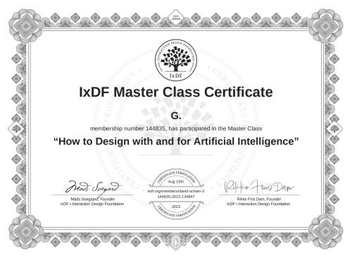 How to Design with and for Artificial Intelligence certificate