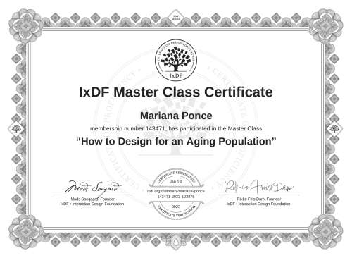How to Design for an Aging Population certificate