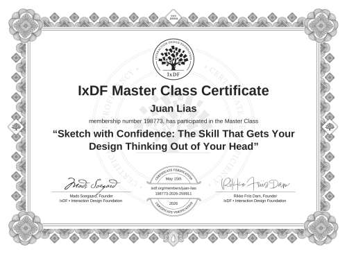 Sketch with Confidence: The Skill That Gets Your Design Thinking Out of Your Head certificate