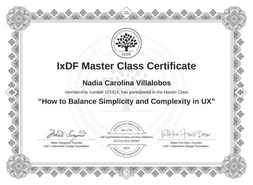 How to Balance Simplicity and Complexity in UX certificate