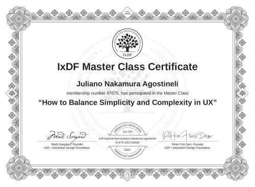 How to Balance Simplicity and Complexity in UX certificate