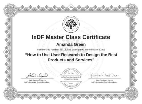 How to Use User Research to Design the Best Products and Services certificate