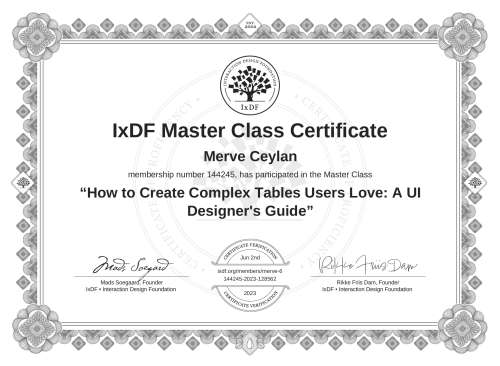 How to Create Complex Tables Users Love: A UI Designer's Guide certificate