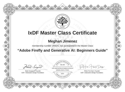 Adobe Firefly and Generative AI: Beginners Guide certificate