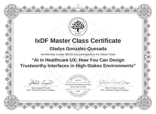 AI in Healthcare UX: How You Can Design Trustworthy Interfaces in High-Stakes Environments certificate