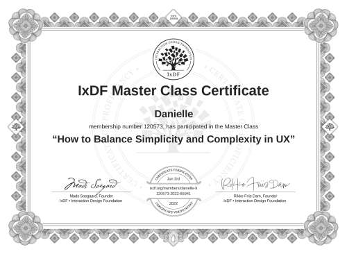 How to Balance Simplicity and Complexity in UX certificate