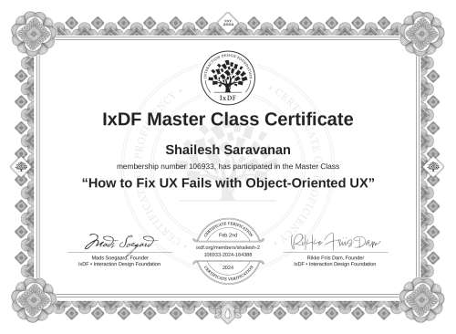 How to Fix UX Fails with Object-Oriented UX certificate