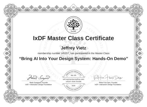 Bring AI Into Your Design System: Hands-On Demo certificate