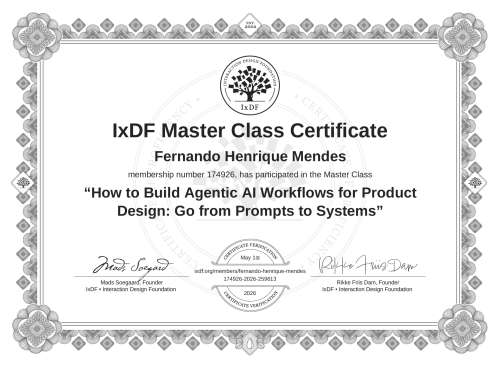 How to Build Agentic AI Workflows for Product Design: Go from Prompts to Systems certificate