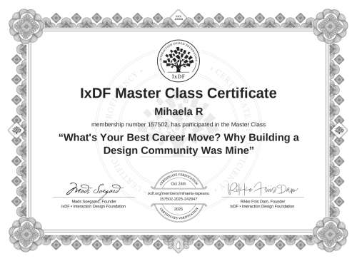 What's Your Best Career Move? Why Building a Design Community Was Mine certificate