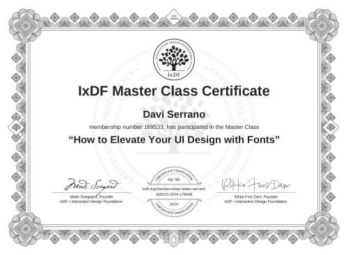 How to Elevate Your UI Design with Fonts certificate