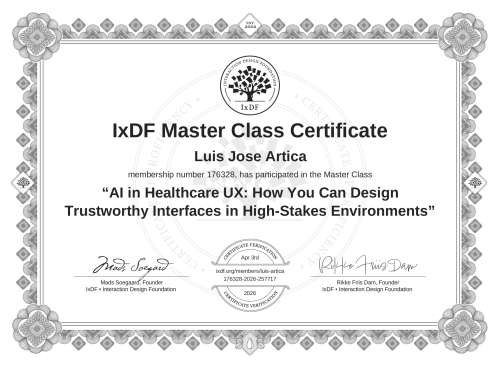 AI in Healthcare UX: How You Can Design Trustworthy Interfaces in High-Stakes Environments certificate