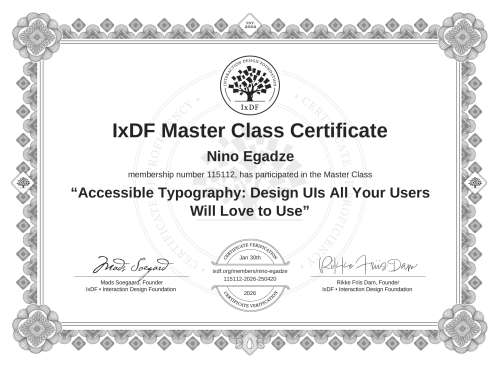 Accessible Typography: Design UIs All Your Users Will Love to Use certificate