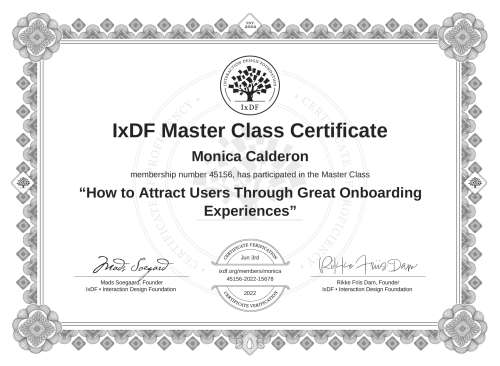 How to Attract Users Through Great Onboarding Experiences certificate