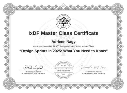 Design Sprints in 2025: What You Need to Know certificate