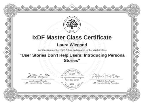 User Stories Don't Help Users: Introducing Persona Stories certificate