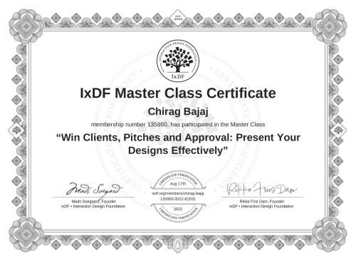 Win Clients, Pitches and Approval: Present Your Designs Effectively certificate