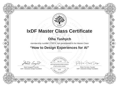 How to Design Experiences for AI certificate