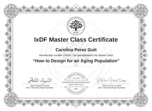 How to Design for an Aging Population certificate