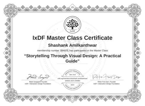 Storytelling Through Visual Design: A Practical Guide certificate
