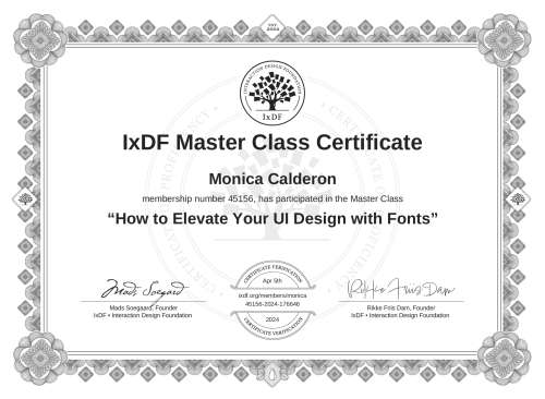 How to Elevate Your UI Design with Fonts certificate