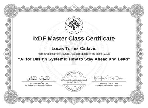 AI for Design Systems: How to Stay Ahead and Lead certificate