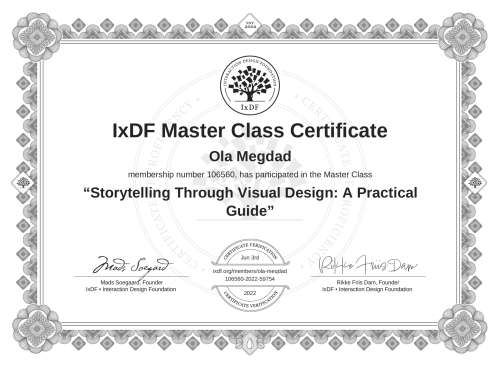 Storytelling Through Visual Design: A Practical Guide certificate