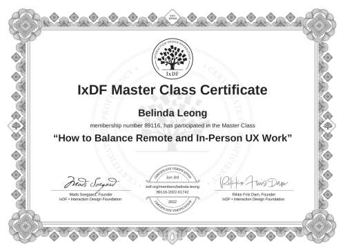 How to Balance Remote and In-Person UX Work certificate
