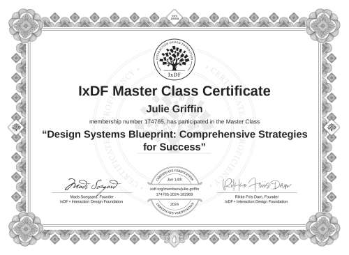 Design Systems Blueprint: Comprehensive Strategies for Success certificate