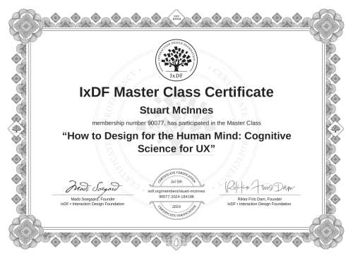 How to Design for the Human Mind: Cognitive Science for UX certificate