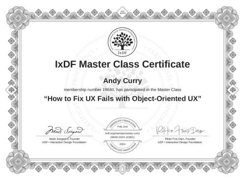 How to Fix UX Fails with Object-Oriented UX certificate
