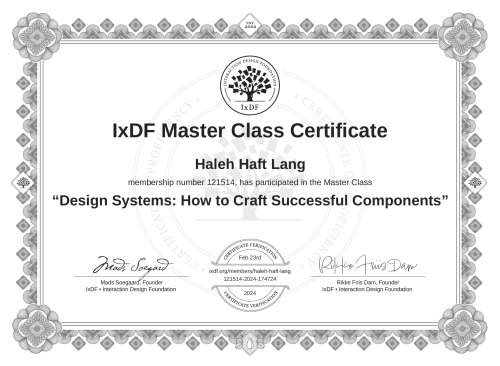 Design Systems: How to Craft Successful Components certificate