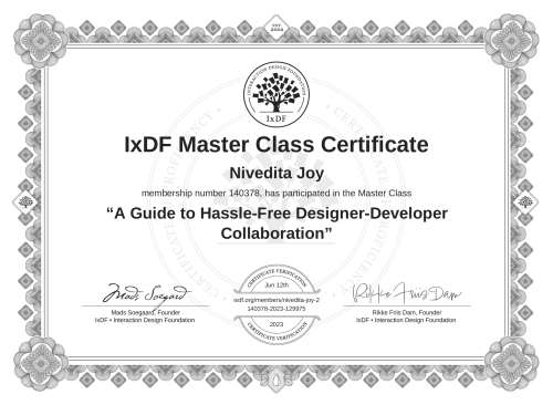 A Guide to Hassle-Free Designer-Developer Collaboration certificate