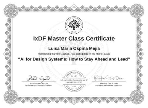 AI for Design Systems: How to Stay Ahead and Lead certificate