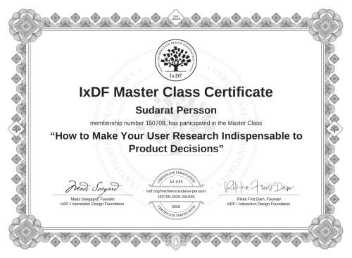 How to Make Your User Research Indispensable to Product Decisions certificate