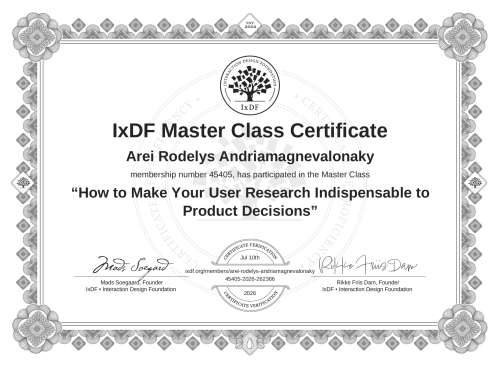 How to Make Your User Research Indispensable to Product Decisions certificate