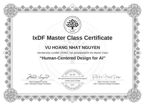 Human-Centered Design for AI certificate