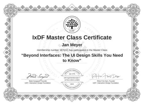 Beyond Interfaces: The UI Design Skills You Need to Know certificate