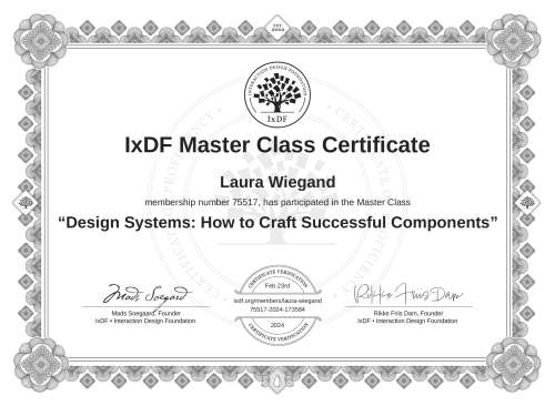 Design Systems: How to Craft Successful Components certificate