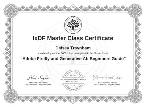 Adobe Firefly and Generative AI: Beginners Guide certificate