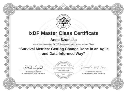 Survival Metrics: Getting Change Done in an Agile and Data-Informed Way certificate