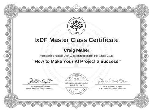 How to Make Your AI Project a Success certificate